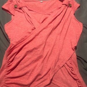 Source Unknown Coral Sleeveless Blouse